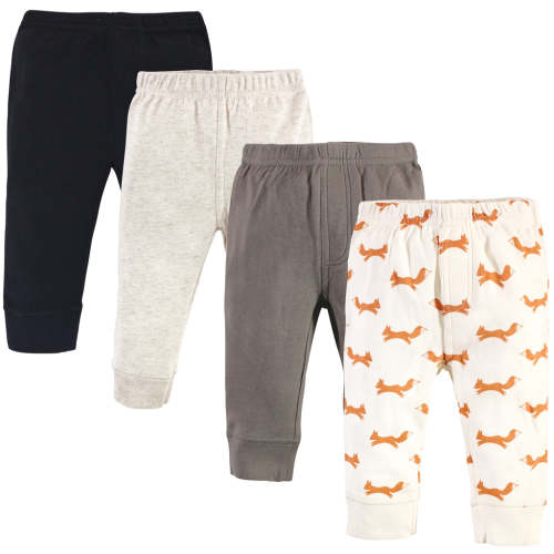 Touched by Nature Baby and Toddler Boy Organic Cotton Pants 4 Pack, Fox 36 Months