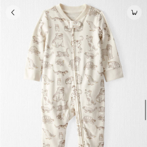 Baby Pet Print Organic Cotton Sleep & Play Pajamas - 3M