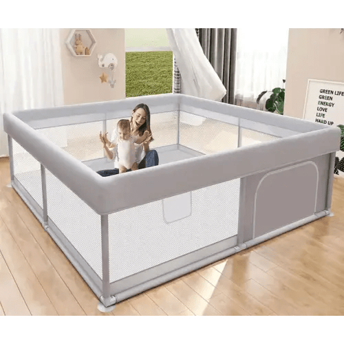 Baby Playpen 50x50 Inch, Play Pens for Babies and Toddlers Baby Fence Play Yards for Indoor & Outdoor with Breathable Mesh Anti-Fall Playpen