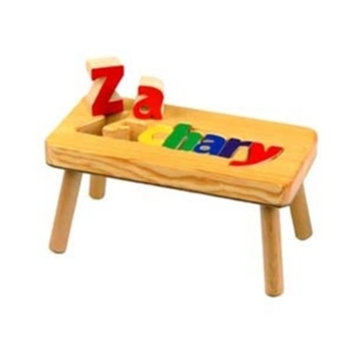 Classic Step Stool | Puzzle Step Stool with Name | Tiny Keepsakes