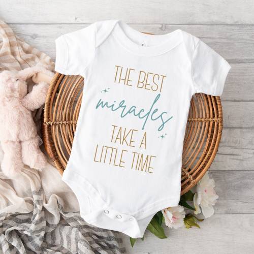 The Best Miracles Take a Little Time, Baby Shower Gift, IVF Newborn Gift, IVF Baby Bodysuit, Twin Onesie®, In Vitro Onesie®, Miracle Onesie®