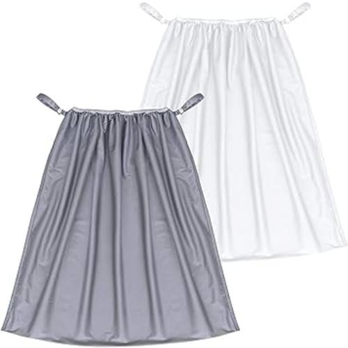 Reusable Diaper Pail Liner Bags 2 Pack for Ubbi Diaper Pail, Waterproof Larger Capacity & Washable Wet Bag for Dirty Diapers, Cloth Diaper, Laundry and Kitchen Garbage, Grey & White