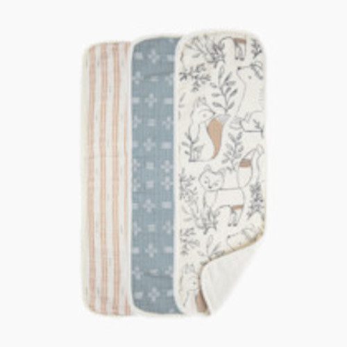 Crane Baby Cotton Muslin and Terry Burp Cloth Set (3 Pack) - Ezra