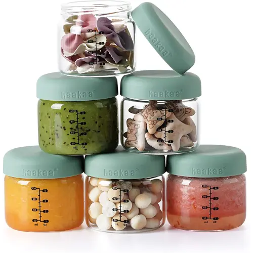 haakaa Baby Food Storage Containers with Silicone Lid, 6PCS 4.2oz