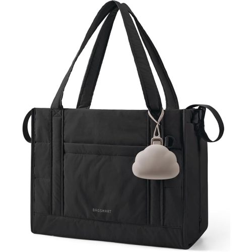 BAGSMART Diaper Bag Tote Puffer Baby Bag Lightweight for Travel, Work | Pacifier Case, Insulated Pockets, Stroller Straps, Hospital Bag for Labor and Delivery