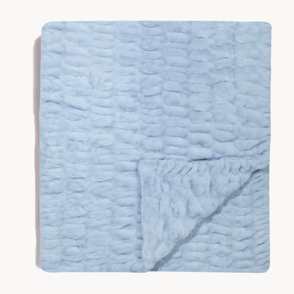 Baby Blue Throw Blanket in Faux Fur | Lola Blankets