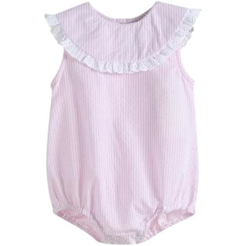 Lil cactus Girl Baby and Toddler Lace Collar Bubble Romper