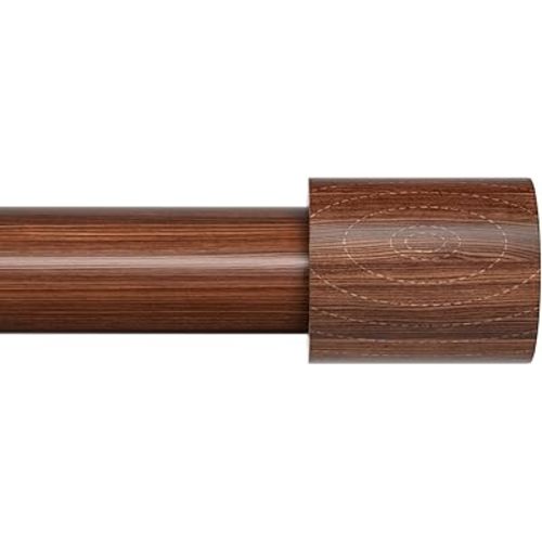 Wood Curtain Rod for Windows 48 to 84,1 inch Heavy Duty Decorative Curtain Rods with Imitation Wooden Grain Finials, Adjustable Boho Drapery Rod for Bedroom, Kitchen