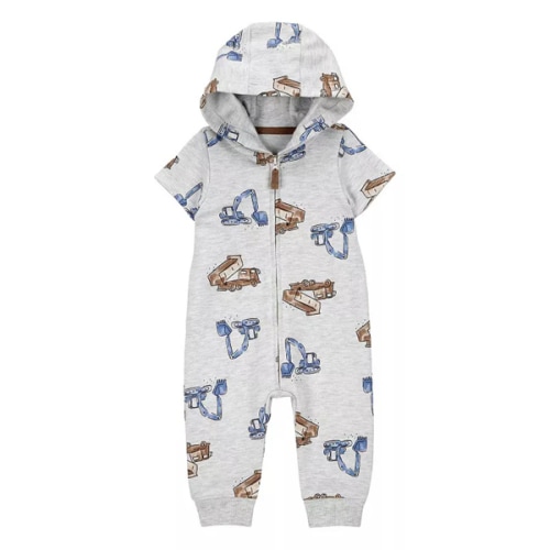 Carter's® Hooded Truck Print Coverall (Baby Boy) at Von Maur