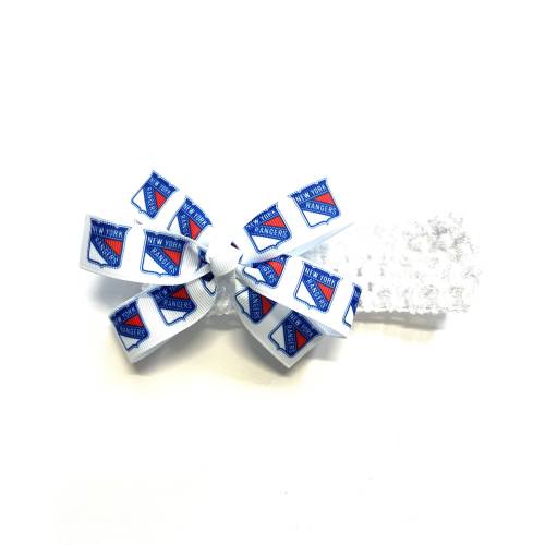 Baby Girls New York Rangers Headband Newborn Girl Rangers Hockey Hair Bow