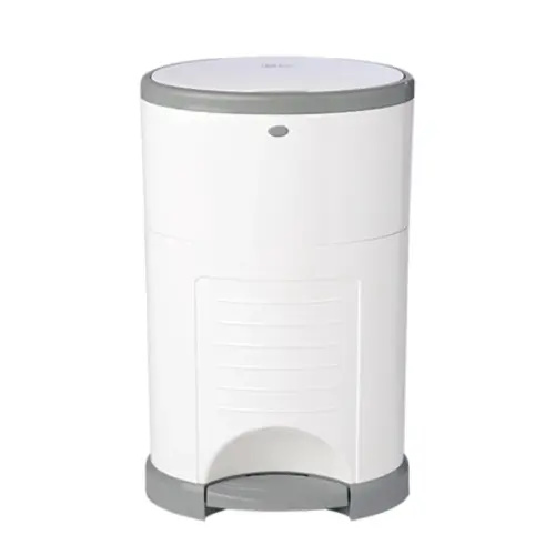 Diaper Dekor Plus Hands-Free Diaper Pail | Largest & Easiest to Use | Just Step–Drop–Done | Doesn’t Absorb Odors | Quick Bag Change | Great for Cloth Diapers | 70% Recycled Materials | EKO White