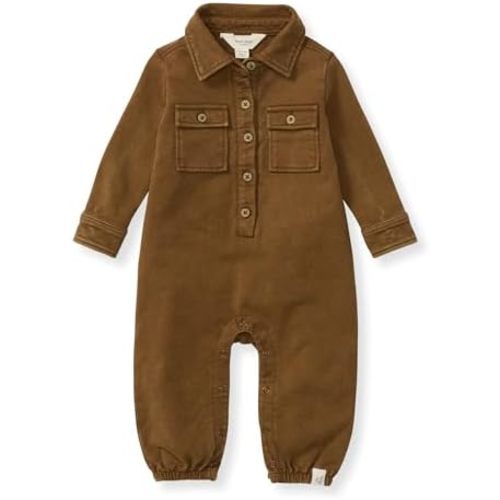Burt's Bees Baby Baby Boys 100% Organic Cotton Button Down Jumpsuit