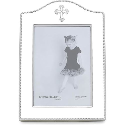 Reed & Barton Abbey Cross Silverplate 5" X 7" Frame, 1.40 LB, Metallic