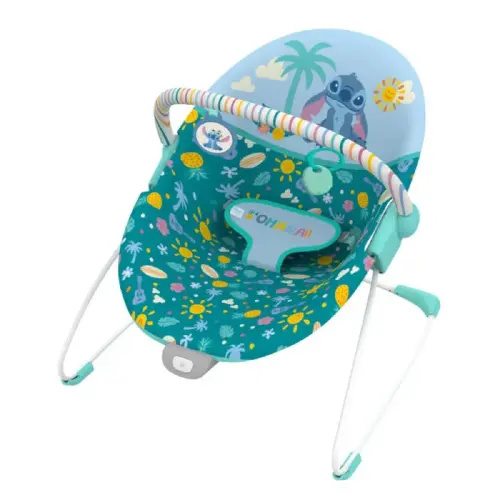 Bright Starts Stitch Bouncer Teal | Baby Bunting AU
