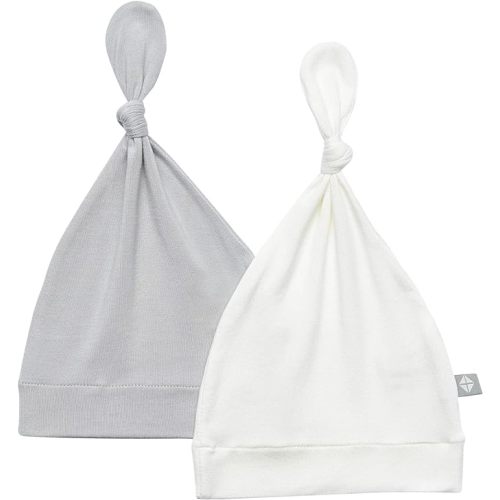 KYTE BABY Bamboo Rayon Baby Beanie Hats Soft Knotted Caps - 2 Pack