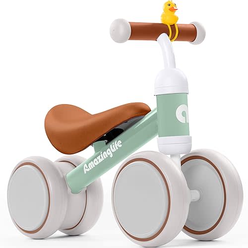 Baby Balance Bike for 1 Year Old, Toddler Balance Bike Toys for 10-24 Months, No Pedal Infant 4 Wheels Bicycle Toys for Boys Girls Gifts, First Birthday Gift Children Walker