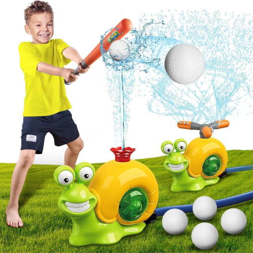 Clearance!2-in-1 Water Sprinkler Baseball Helicopter Toy For Kids Outdoor Play, Attaches To Garden Hose, Summer Outside Toys Backyard Game Pool.