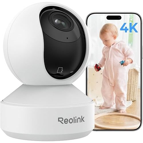 REOLINK Smart 4K UHD Pan & Tilt Dual-Band Wi-Fi 6 Indoor Security Camera with 3X Optical Zoom, Auto-Tracking, People/Pet Detection, Crying Sound Detection, Privacy Mode, and Bluetooth Setup, E1 Zoom