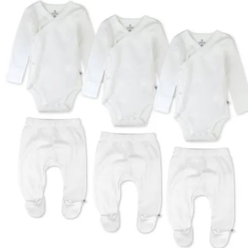 6-Pack Organic Cotton Long Sleeve Kimono Bodysuit & Footed Pant Bundle | Honest Baby Clothing
