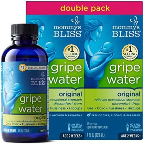 Mommy's Bliss Original Gripe Water, Gas and Colic Relief, Gentle and Safe, Made for Infants, 2 Weeks+, 8 Fl Oz (2 Bottles)