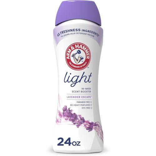 ARM & HAMMER Light In-Wash Scent Booster, Laundry Scent Booster Lavender Escape scent, 24 Oz