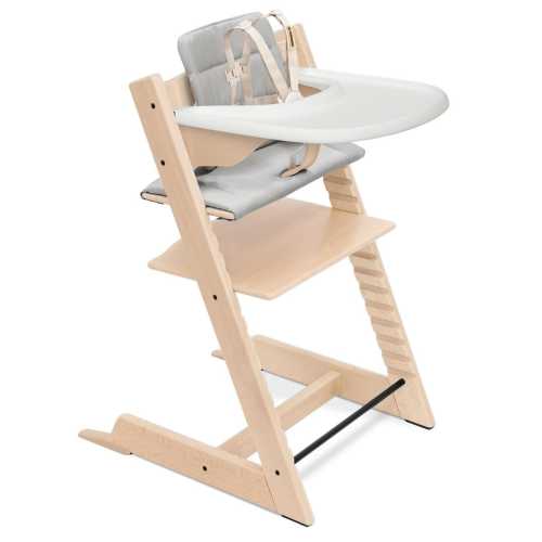 Stokke Tripp Trapp High Chair2 and Cushion with Stokke Tray - Natural / Anthracite / White