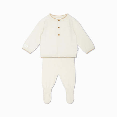 My First Knitted Wool Cardigan & Leggings Tofu / Newborn