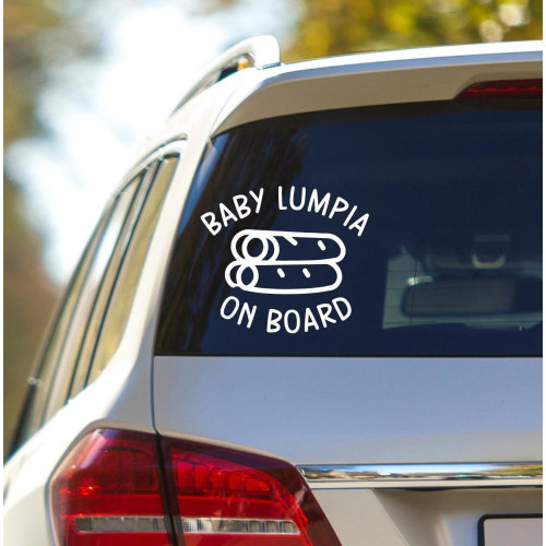 Baby Lumpia On Board Car Decal, Philippines Sticker, Gift For Filipino, Gift For Mom and Dad, Vinyl Decal For Him and Her
