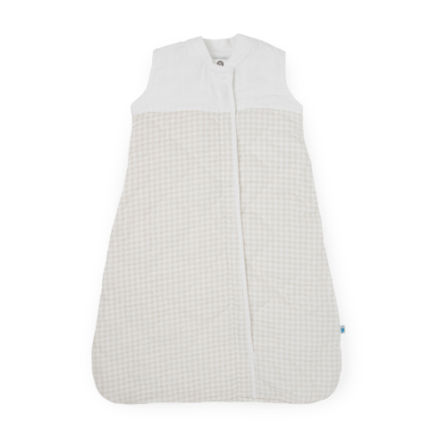 Cotton Muslin Quilted Sleep Bag - Tan Gingham