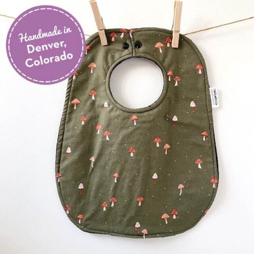 Mushroom Baby Shower Gift - Gender Neutral Mushroom Bib - Mushroom Baby Gift - Mushroom Bib - Unisex Baby Gift - Toadstool Baby Gift