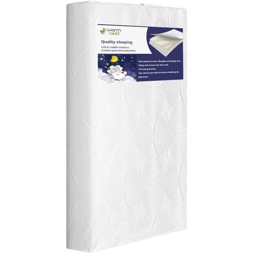 Memory Foam Crib Mattress, Dual Side Toddler Mattress,Washable and Waterproof, fits Standard Full-Size Crib and Toddler Bed,Fiberglass-Free.