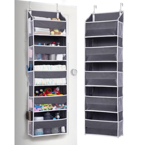 ULG 1 Pack Over Door Organizer with 5 Large Pockets 10 Mesh Side Pockets