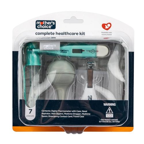Mother’s Choice Complete Healthcare Kit - 3-in-1 Thermometer, Nasal Aspirator, Medicine Dropper & Spoon- Baby First Aid, Travel & Gift and Newborn Health Essentials Health Organiser