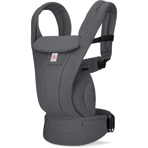 Ergobaby Omni Deluxe Baby Carrier Newborn to Toddler - Breathable Baby Carriers for Summer - All-Position Carrier with Enhanced Lumbar Support & Airflow (7-45 Pounds), Mesh, Graphite Grey