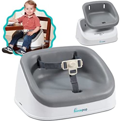 hiccapop ErgoBoost Toddler Booster Seat for Dining Table, Non-Slip Stable Booster Chair for Toddlers Eating, High Chair Booster Seat for Dining Table, Gray