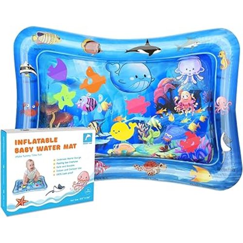 Tummy Time Water Play Mat - Activity Play Mat for Infants 3 6 9 Months - Sensory Baby Toy Gift for Girls and Boys