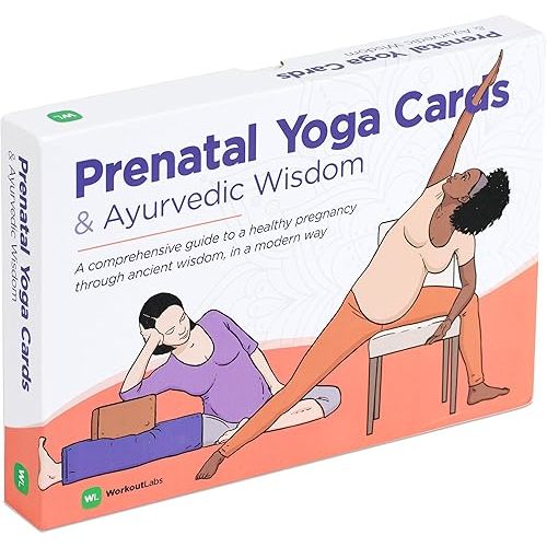 WorkoutLabs Prenatal Yoga & Ayurveda Cards – Healthy and Conscious Pregnancy Guide with Ancient Wisdom in a Modern Way · Premium Cards and Book Set for Pregnant Women and Prenatal Yoga Teachers