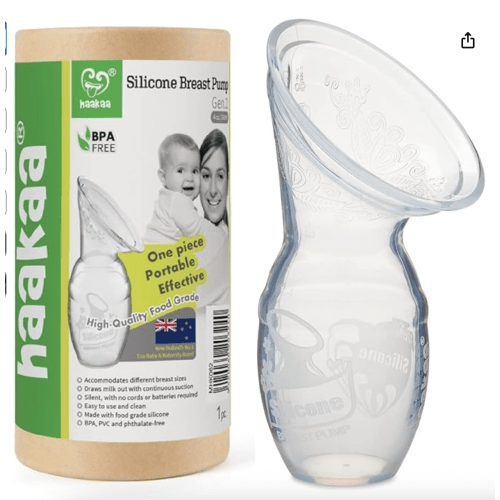 Haakaa Silicone Breastfeeding Manual Breast Pump Milk Pump 100% Food Grade Silicone BPA PVC and Phthalate Free | 4 oz Capacity