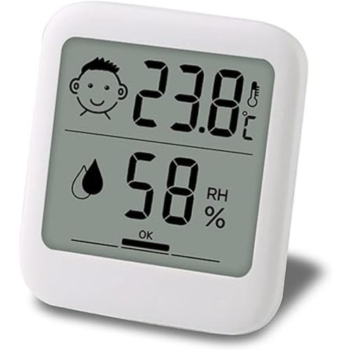 HATUSOKU Digital Thermometer and Hygrometer with Comfort Face Display, Hygrometer, Stand, Magnet, Hanging, Simple, Infectious Disease Prevention, Heat Stroke Prevention (Simple, No Clock)
