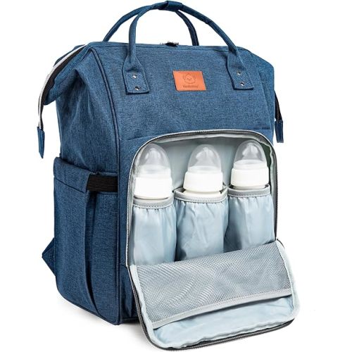 KeaBabies Baby Diaper Bag Backpack - Large Baby Bag for Boys, Girls, Waterproof Multi Function Travel Diaper Backpack with Changing Pad, Durable Travel Essentials for Moms and Dads (Navy Blue)