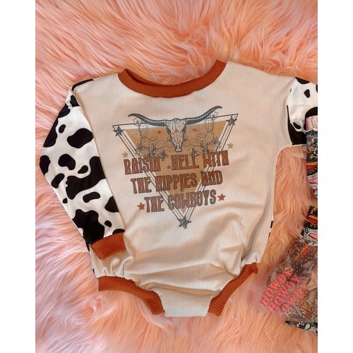 Cowboy sweater romper western/toddler clothing/ baby clothing/ goth / boho / trendy / sparkle/ handmade/ custom baby clothes/ baby boy