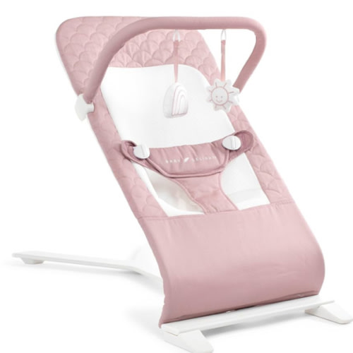 Baby Delight Alpine Deluxe Portable Baby Bouncer | Infant | 0-6 Months | 100% GOTS Certified Organic Cotton Fabric | Organic Rose