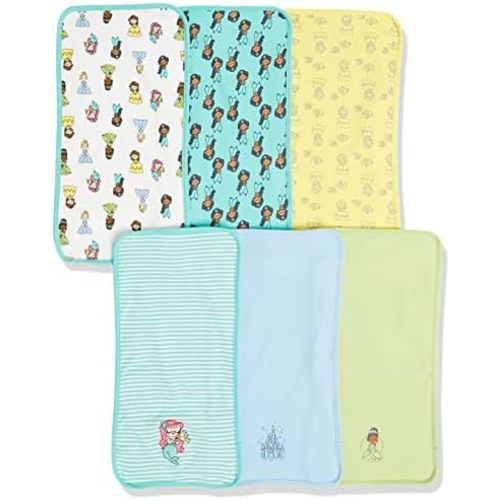 Amazon Essentials Disney | Star Wars | Princess Baby Girls' Burp Cloths, Pack of 6