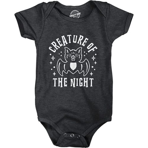 Creature of The Night Baby Bodysuit Funny Cute Halloween Bat Graphic Jumper for Infants