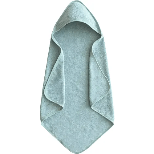 mushie Baby Hooded Towel | Organic Cotton (Sea Mist)