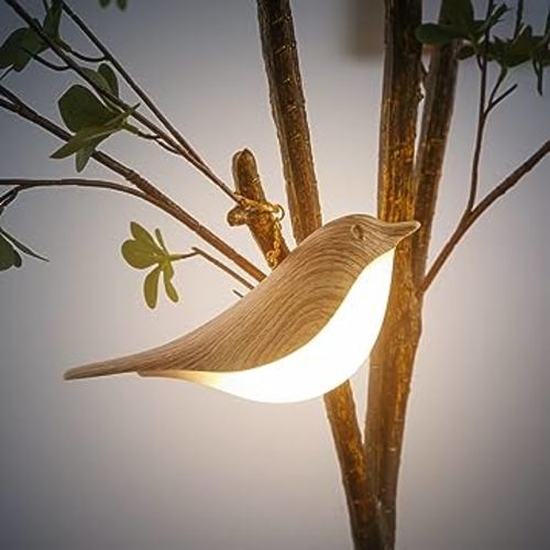 Touch Dimmable Night Light for Kids, Small Bird Table Lamp with 3 Level Brightness for Home Decor, Rechargeable Plastic Bedside Lamp for Bird Lovers, Cordless Portable Light for Outdoor