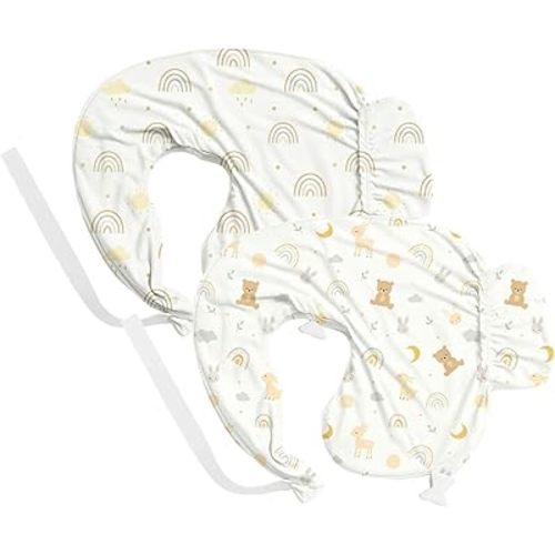 Nursing Pillow Covers Compatible with Breast Feeding Pillow Nursing Pillow (2 Pack Covers-Pillow NOT Included)