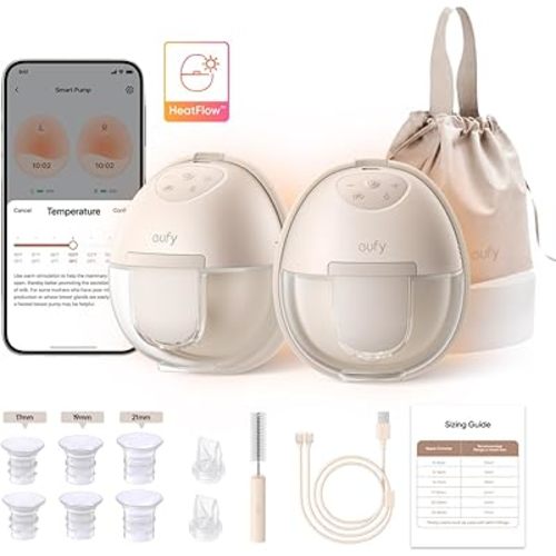 eufy Breast Pump S1, Hands-Free Wearable Breast Pump with Heating Technology, App-Controlled Smart Rhythm, Hospital-Grade Suction, Leak-Proof and Ultra-Quiet, Upgraded