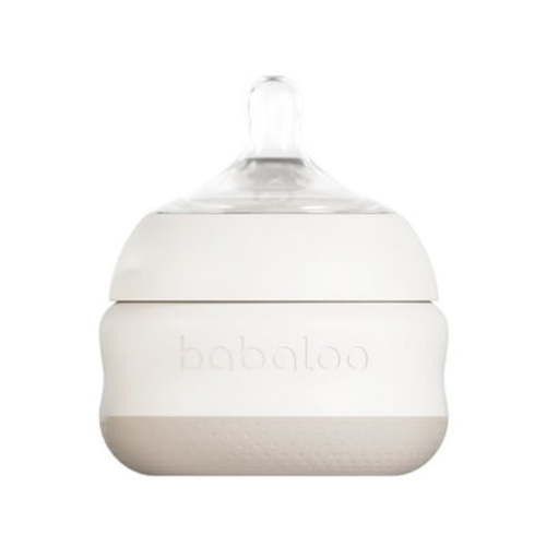 Babaloo Baby-Led Anti-Colic Bottle – 5 oz Single Bottle (Creme) – Slow Flow Nipple, BPA-Free Silicone