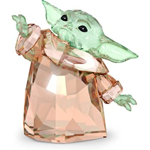 Swarovski The Child, Mandalorian Figurine, Green and Gold Tone Crystals, Part of the Swarovski Star Wars Collection
